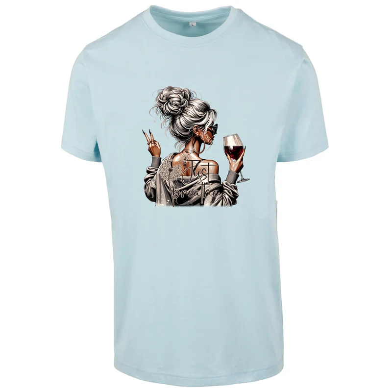 Just Breath T-Shirt – Damen Shirt mit stilvollem Fashion-Print