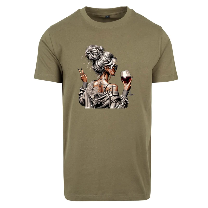 Just Breath T-Shirt – Damen Shirt mit stilvollem Fashion-Print