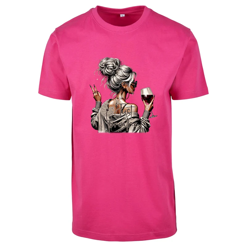 Just Breath T-Shirt – Damen Shirt mit stilvollem Fashion-Print