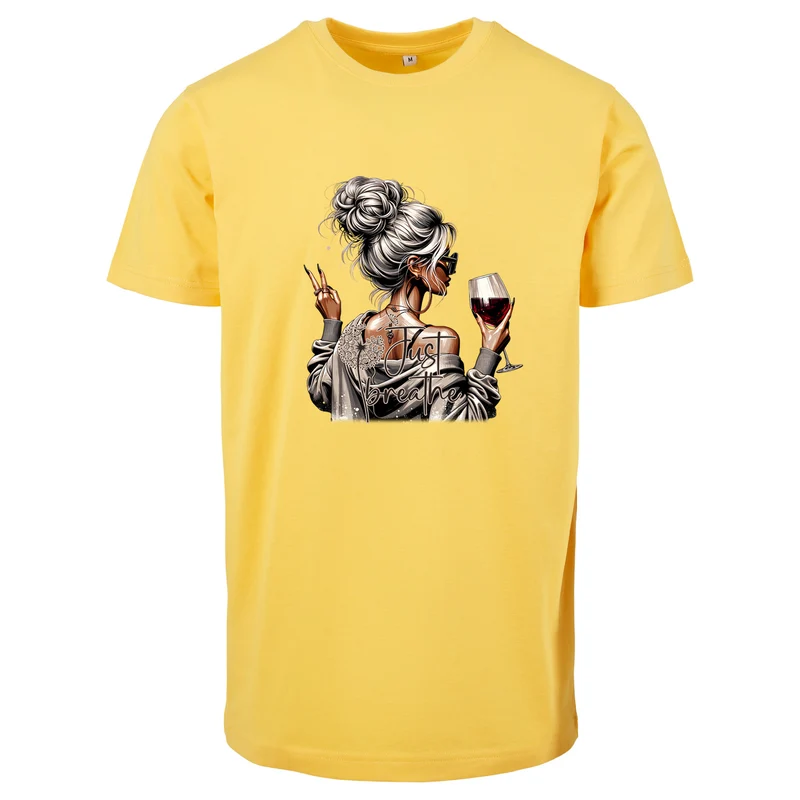 Just Breath T-Shirt – Damen Shirt mit stilvollem Fashion-Print