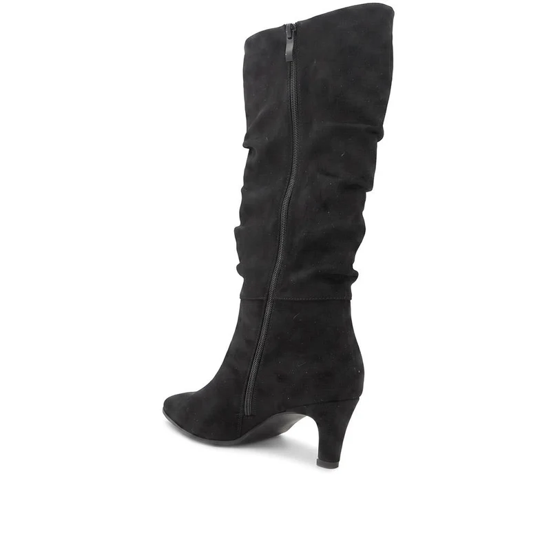 Bellissimo Slouch Design Cone Heel Boots - BELSANYI44039 / 330 082 - Black