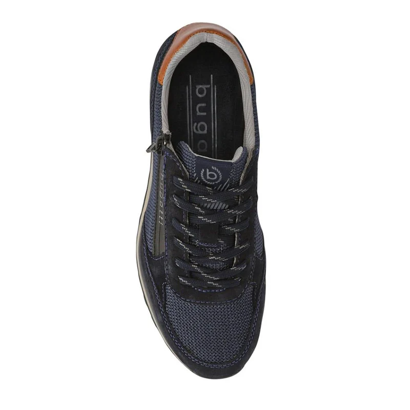 Smart Leather Lace-Up Trainers - BUG41502 / 326 719 - Navy