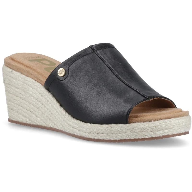 Hush Puppies Damen-Sandalen aus Rattan Willow | Schwarz
