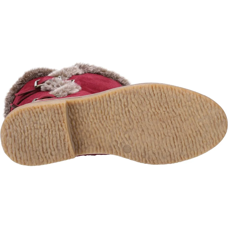Hush Puppies Megan Wildleder-Mittelstiefel für Damen – Dunkelrot