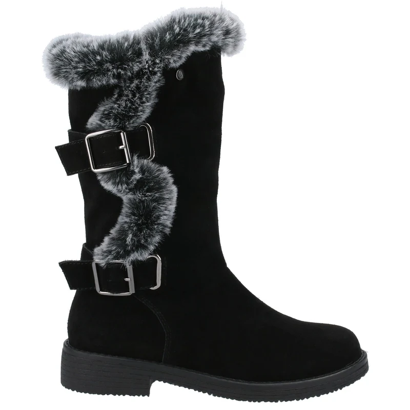 Hush Puppies Megan Wildleder-Mittelstiefel für Damen – Schwarz