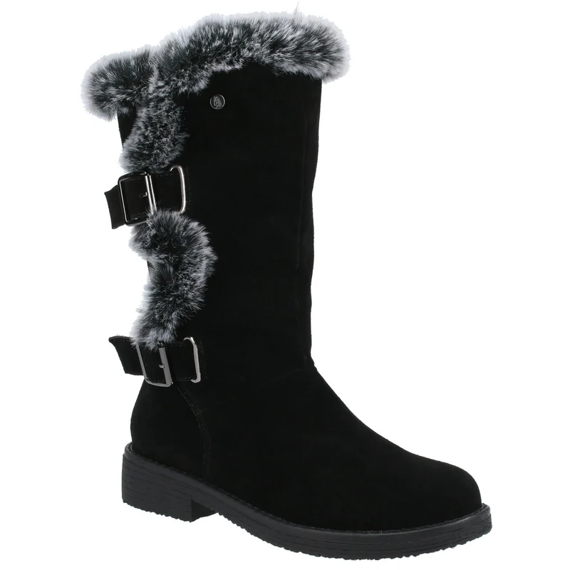 Hush Puppies Megan Wildleder-Mittelstiefel für Damen – Schwarz