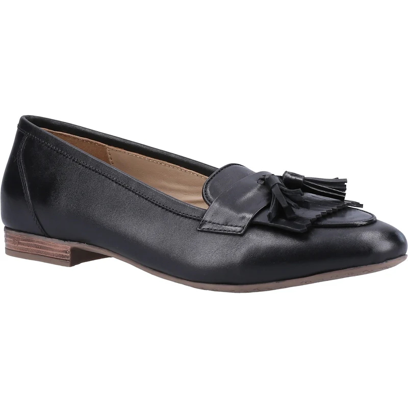 Hush Puppies Damen-Loafer „Marissa“ aus Leder mit Quasten – Schwarz