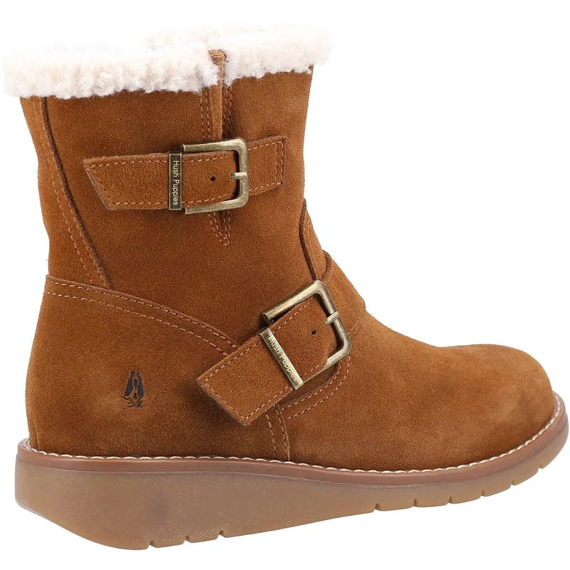 Hush Puppies Damen Lexie Wildlederstiefel – Hellbraun