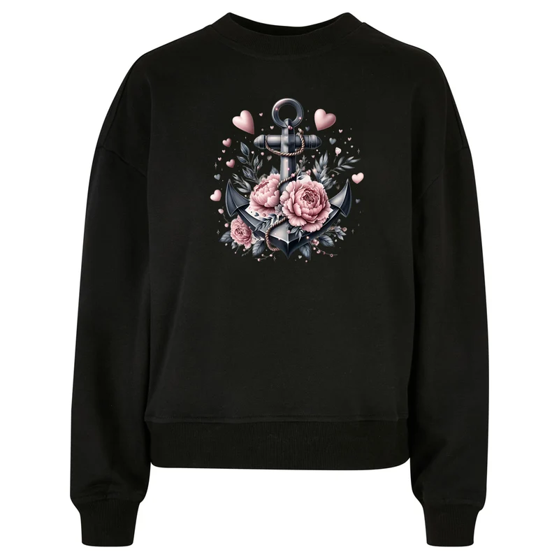 Ladies Oversized Sweatshirt - Anker Schwarz