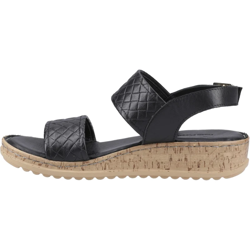 Hush Puppies Schwarze Damen-Sandalen aus gewebtem Material
