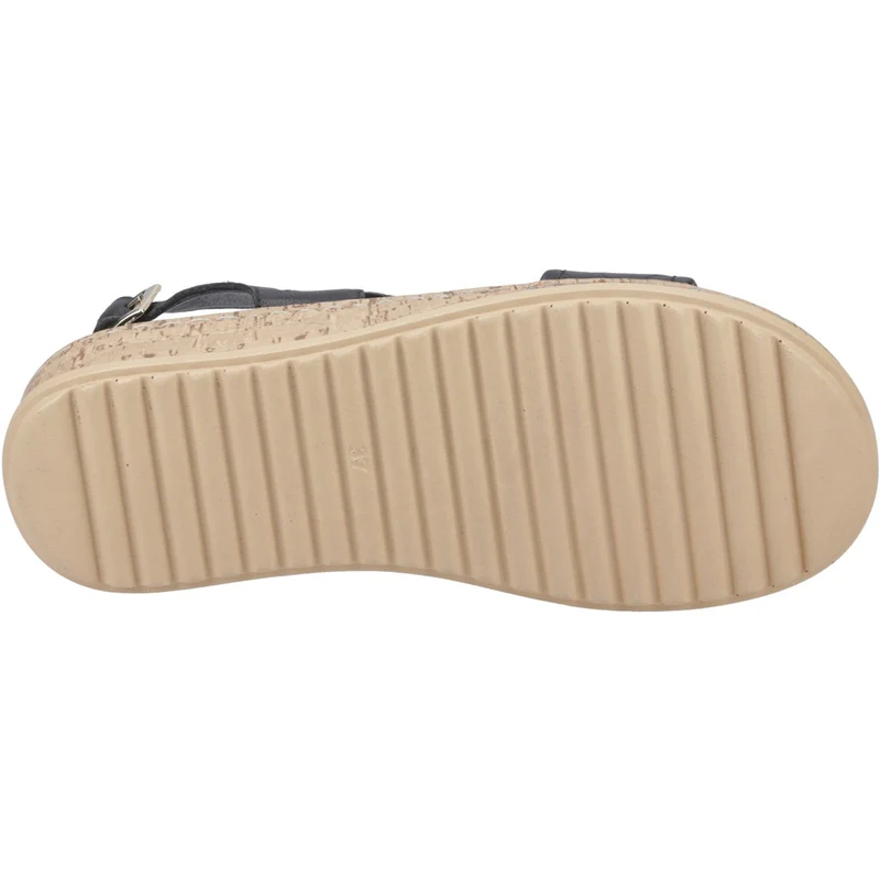 Hush Puppies Schwarze Damen-Sandalen aus gewebtem Material