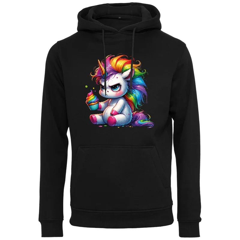 Hoodie - Einhorn Cupcake - fluoreszierend