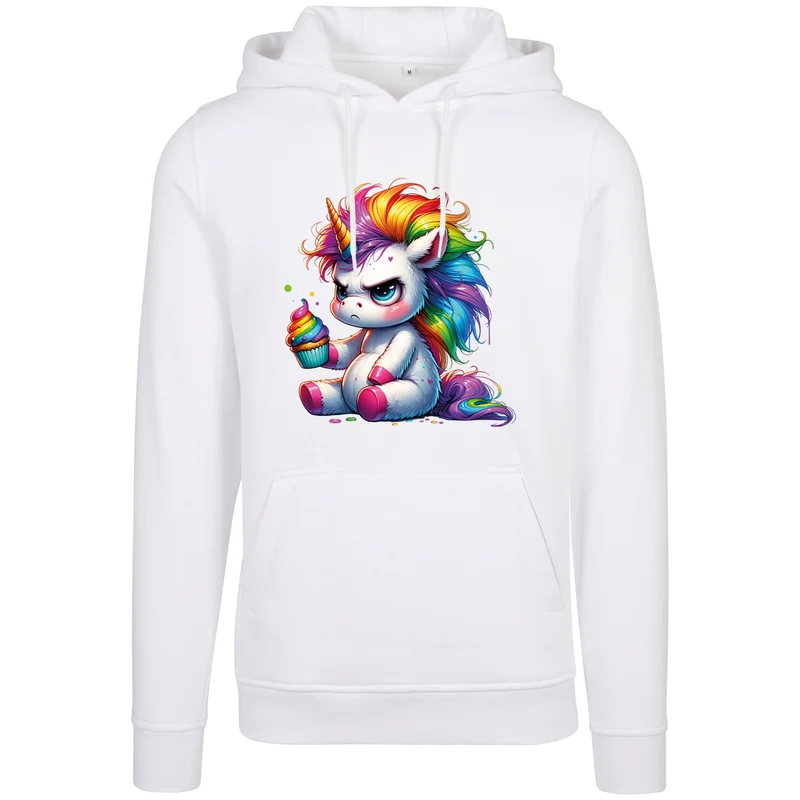 Hoodie - Einhorn Cupcake - fluoreszierend