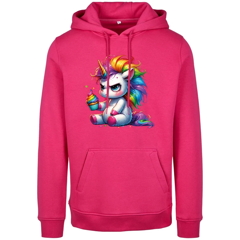 Hoodie - Einhorn Cupcake - fluoreszierend