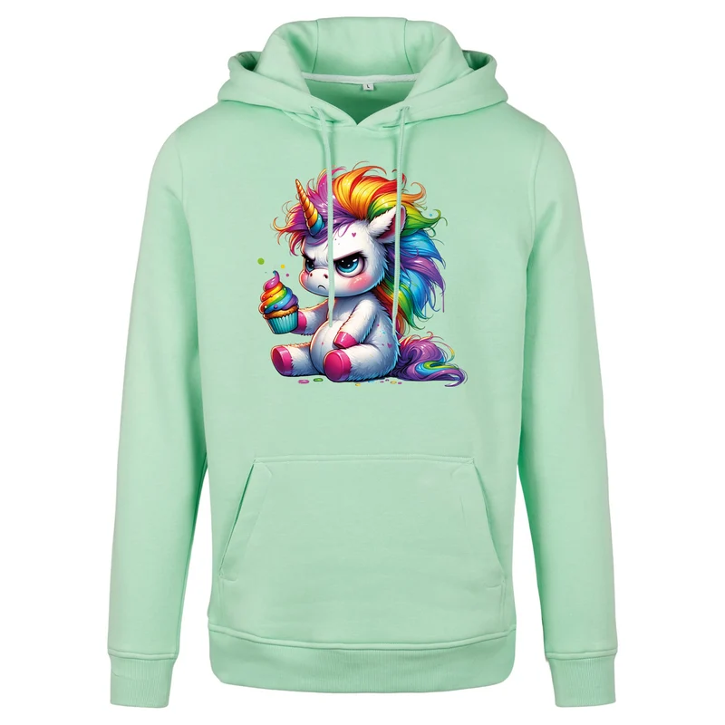 Hoodie - Einhorn Cupcake - fluoreszierend