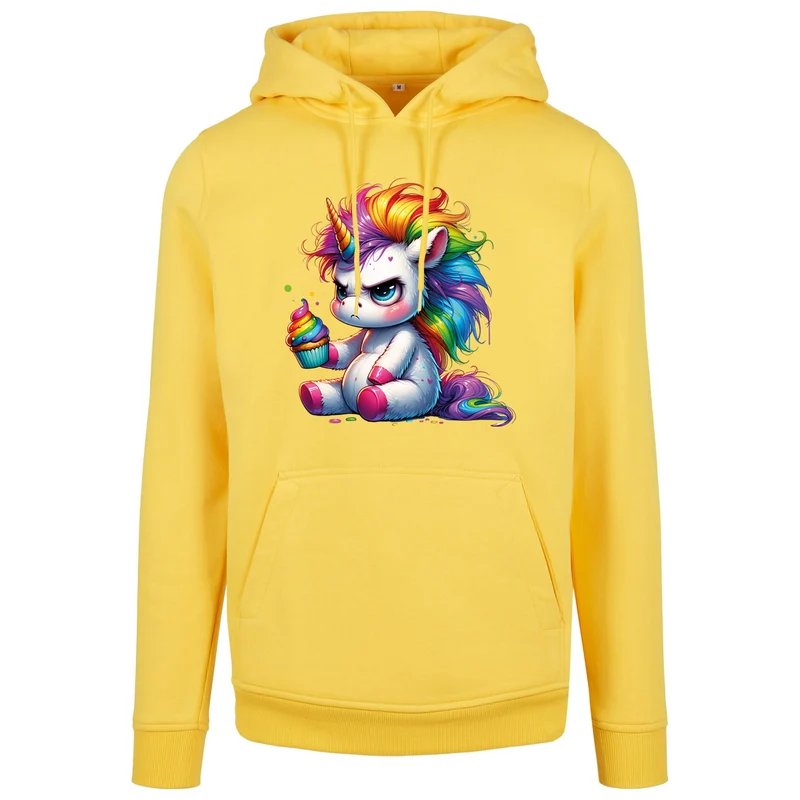 Hoodie - Einhorn Cupcake - fluoreszierend