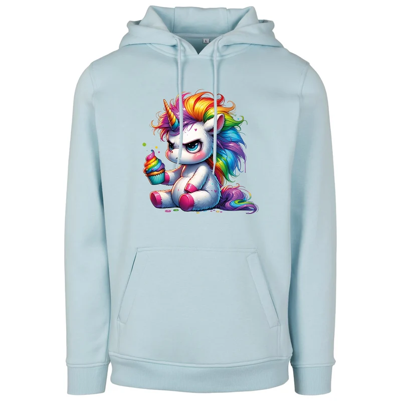 Hoodie - Einhorn Cupcake - fluoreszierend