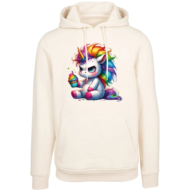 Hoodie - Einhorn Cupcake - fluoreszierend