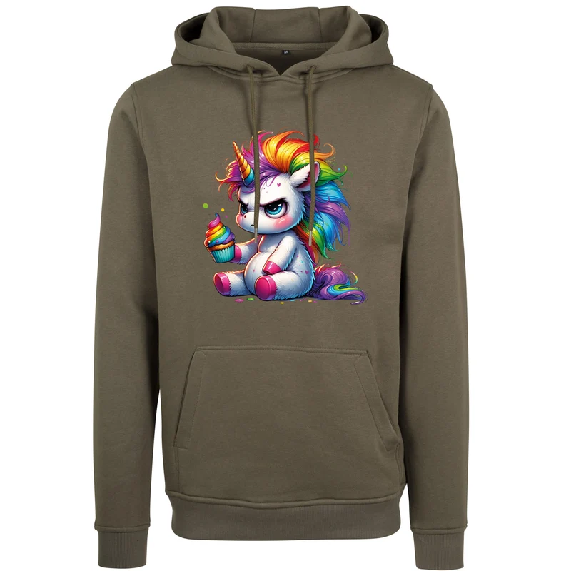 Hoodie - Einhorn Cupcake - fluoreszierend