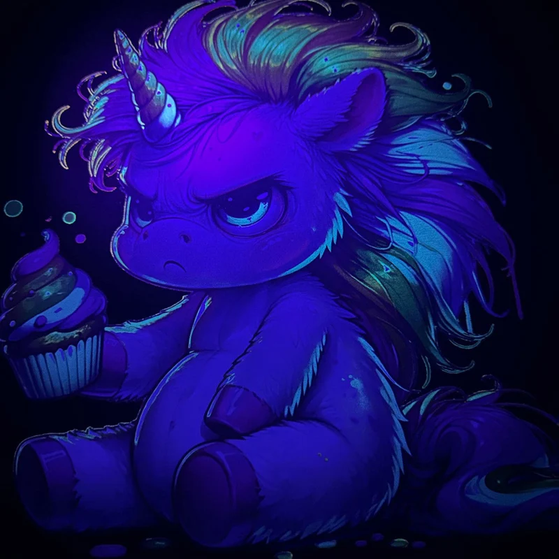Hoodie - Einhorn Cupcake - fluoreszierend