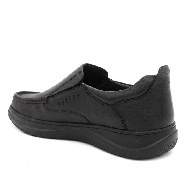Wide Fit Leather Slip On Shoes - PRFEM44005 / 330 181 - Black
