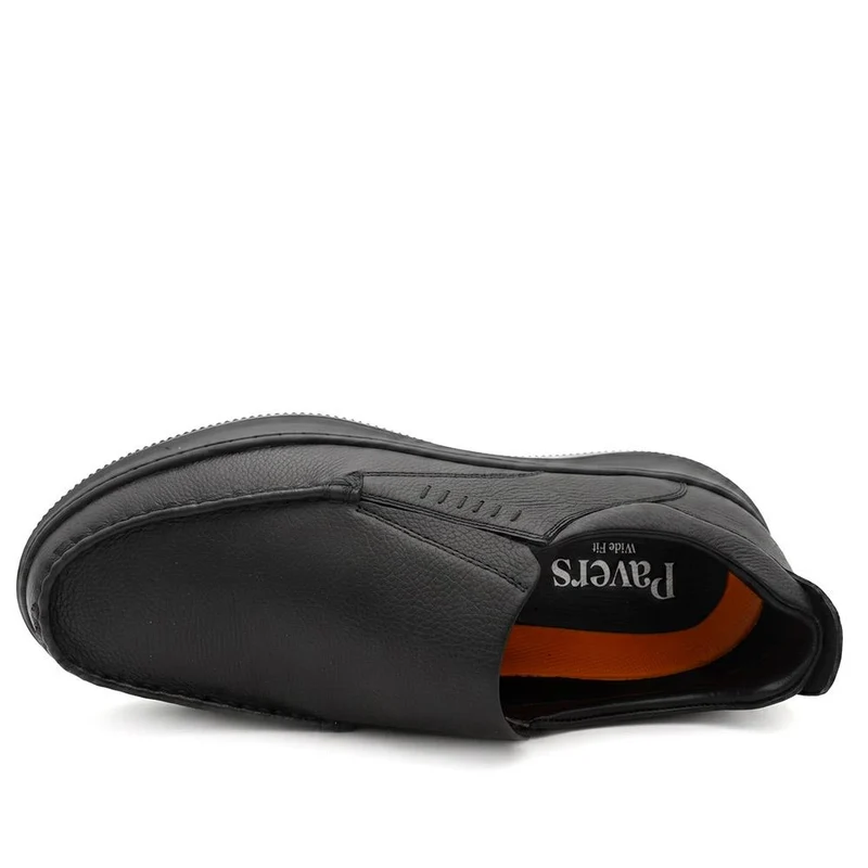 Wide Fit Leather Slip On Shoes - PRFEM44005 / 330 181 - Black