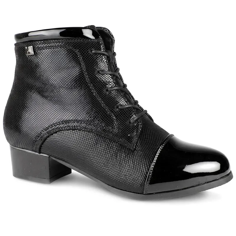 Wide Fit Smart Patent Toe Ankle Boots - WLIG44008 / 329 991