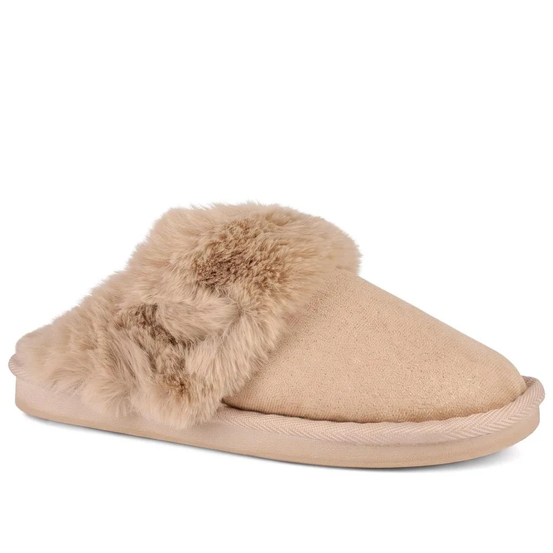 Luxury Faux Fur Lined Mule Slippers - GALOP44004 / 330 021