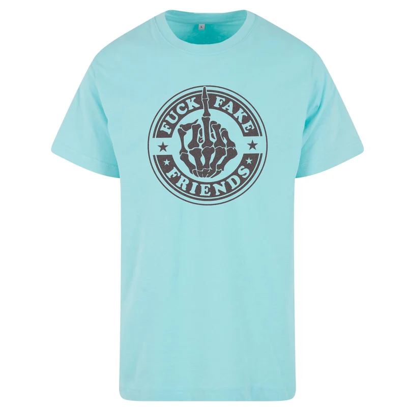 T-Shirt - Fuck Fake Friends - Druck Multicolor -