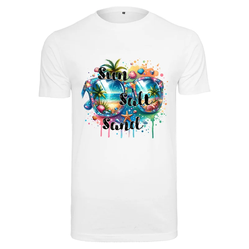 Summer Sunglasses T-Shirt – Damen Shirt mit Sun Salt Sand Print