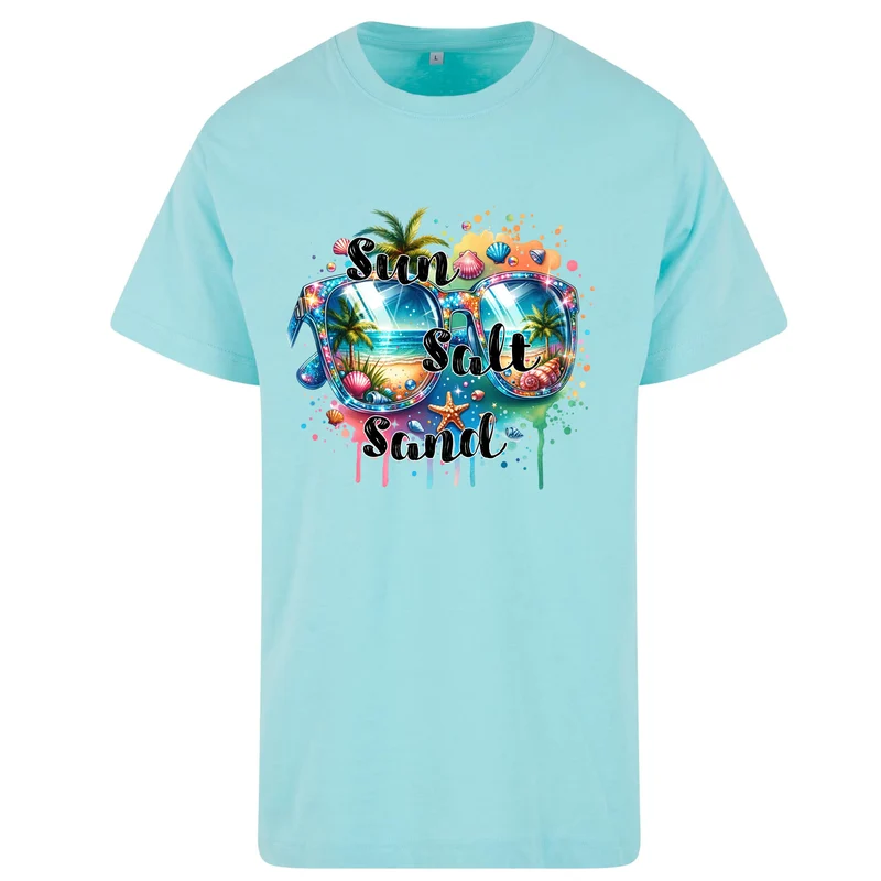 Summer Sunglasses T-Shirt – Damen Shirt mit Sun Salt Sand Print