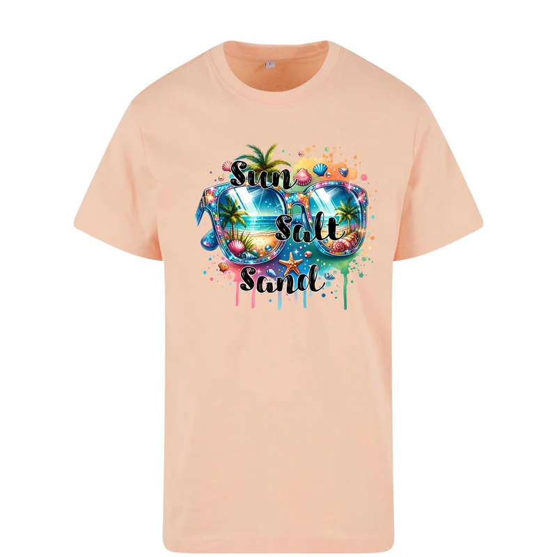 Summer Sunglasses T-Shirt – Damen Shirt mit Sun Salt Sand Print