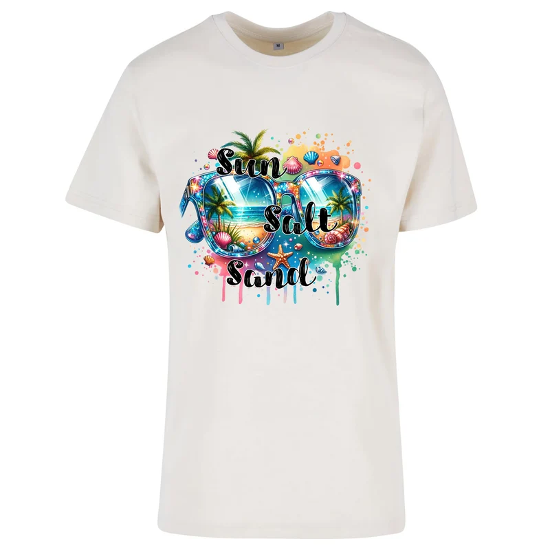 Summer Sunglasses T-Shirt – Damen Shirt mit Sun Salt Sand Print