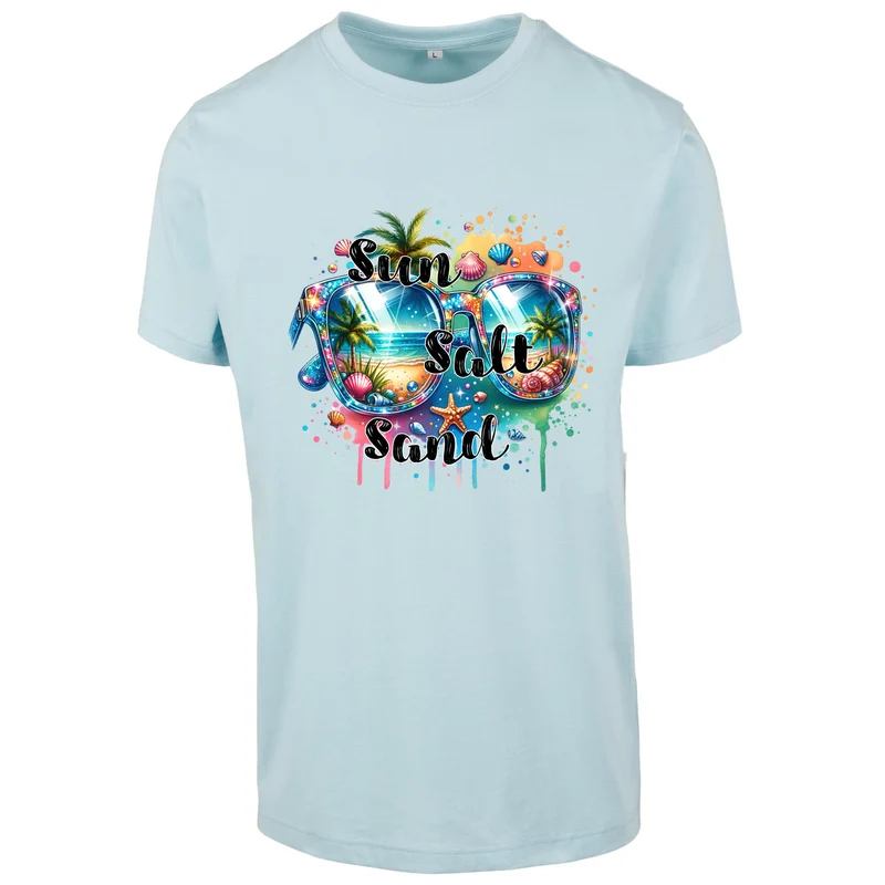 Summer Sunglasses T-Shirt – Damen Shirt mit Sun Salt Sand Print