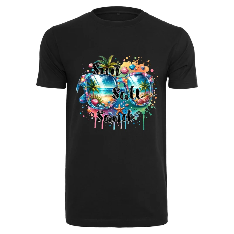 Summer Sunglasses T-Shirt – Damen Shirt mit Sun Salt Sand Print