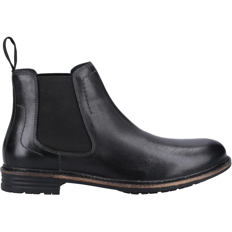 Hush Puppies Justin Leather Herren Chelsea Stiefel - Schwarz