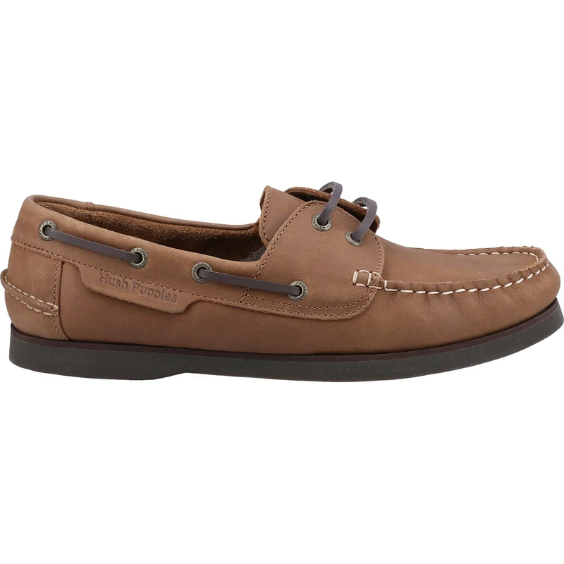 Hush Puppies Herren-Bootsschuh „Henry“ aus Leder – Hellbraun