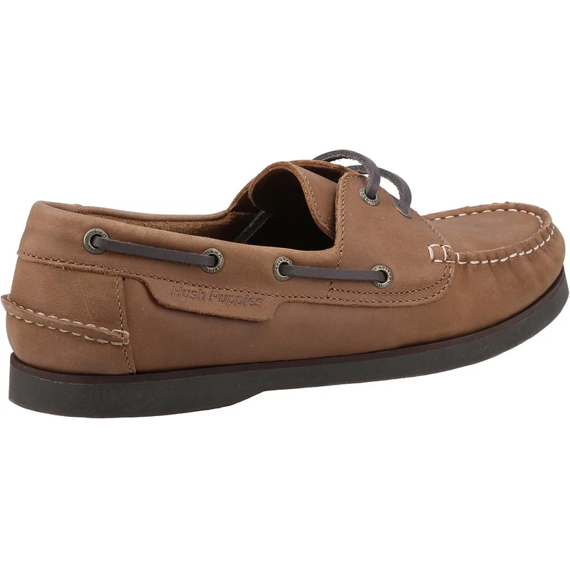 Hush Puppies Herren-Bootsschuh „Henry“ aus Leder – Hellbraun