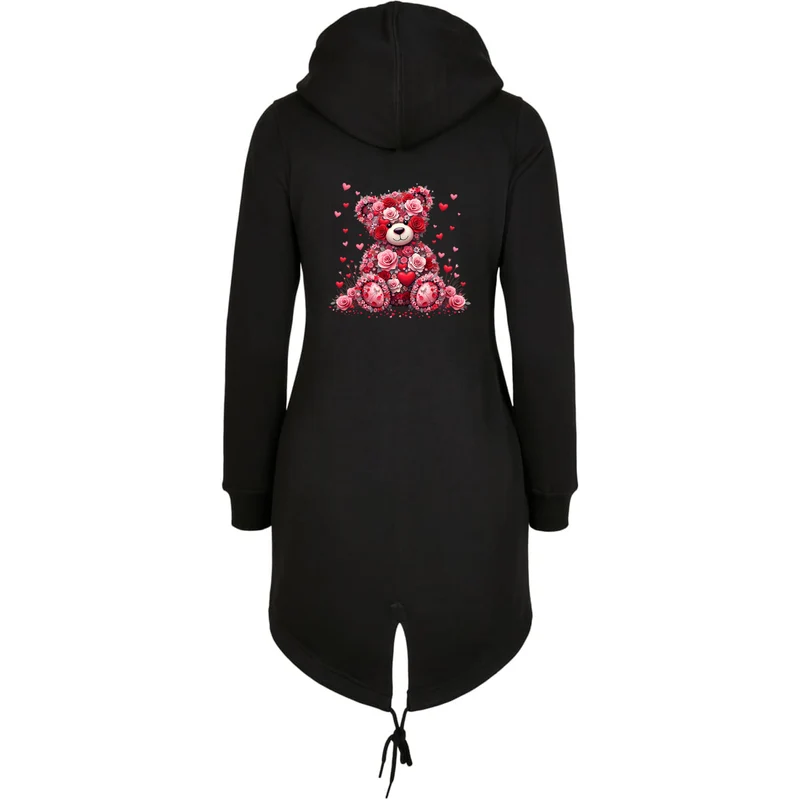 ZIP Parka Schwarz - Teddybär Flower