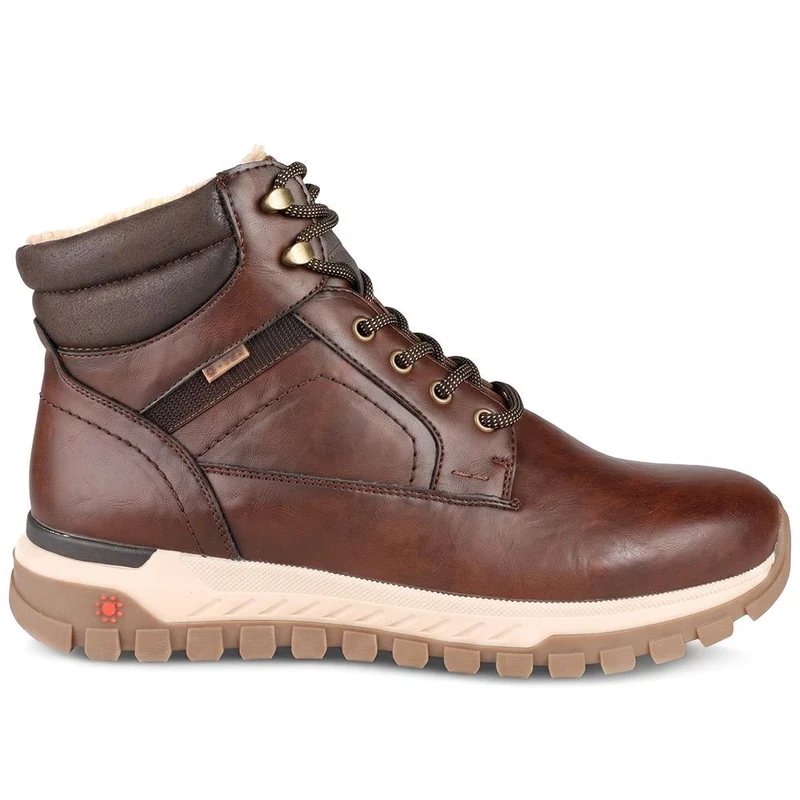 Relife Extra Wide Lace Up Casual Boots - RELIF44006 / 329 860 - Cognac