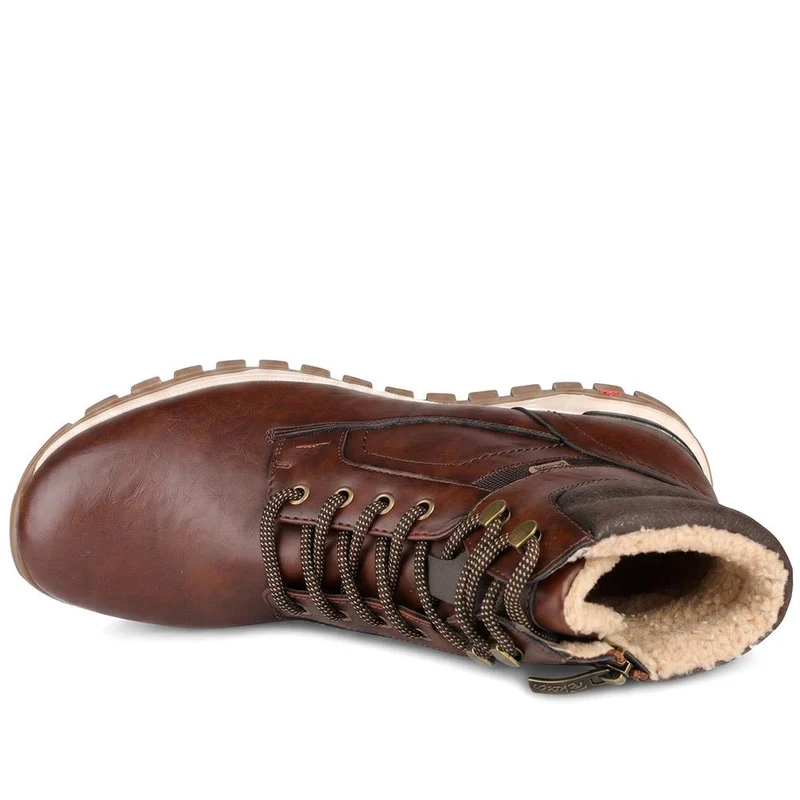 Relife Extra Wide Lace Up Casual Boots - RELIF44006 / 329 860 - Cognac