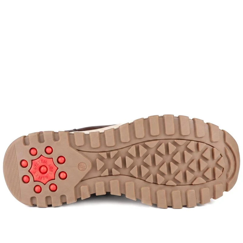 Relife Extra Wide Lace Up Casual Boots - RELIF44006 / 329 860 - Cognac