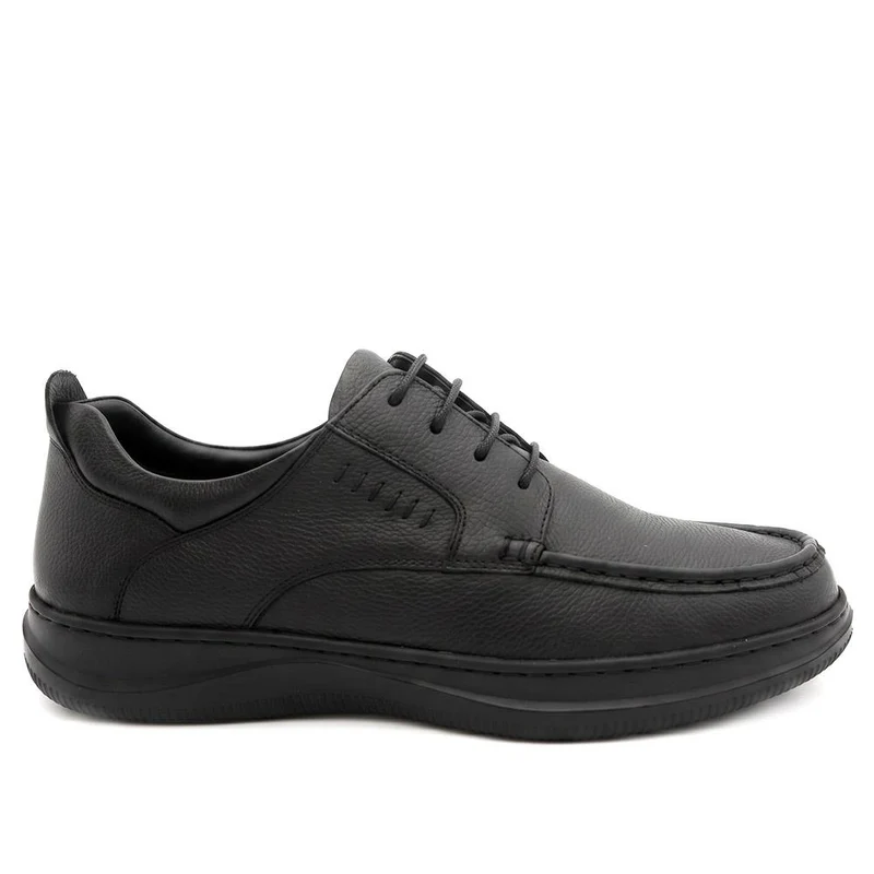 Extra Wide Smart Leather Lace Up Shoes - PRFEM44006 / 330 182 - Black