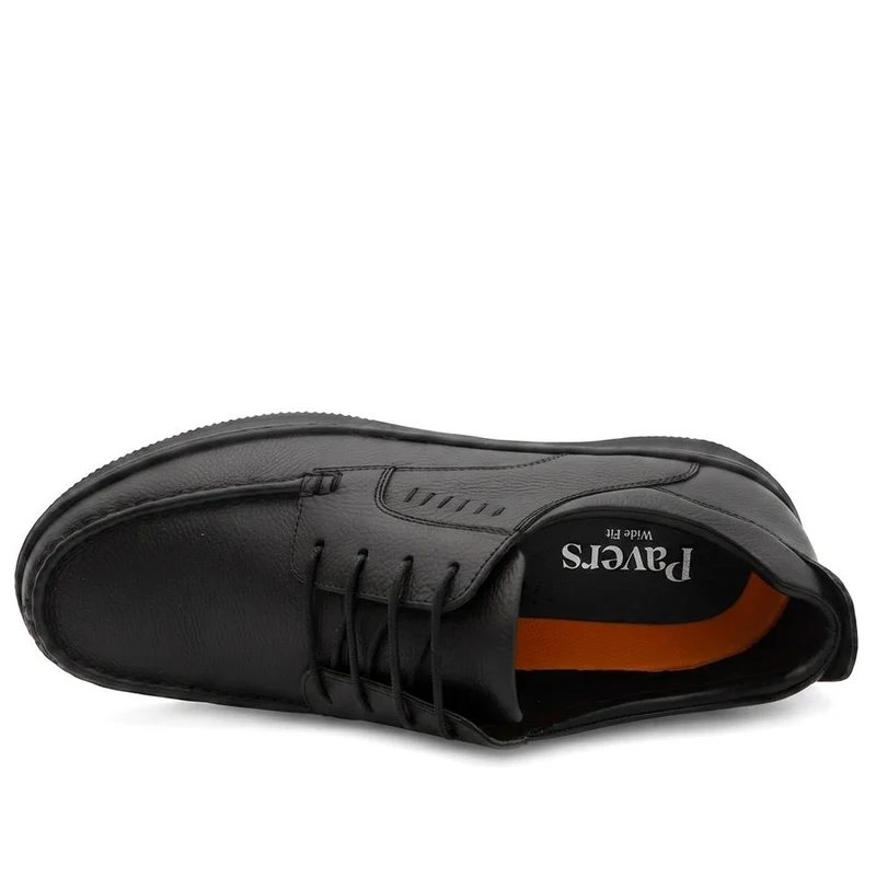 Extra Wide Smart Leather Lace Up Shoes - PRFEM44006 / 330 182 - Black