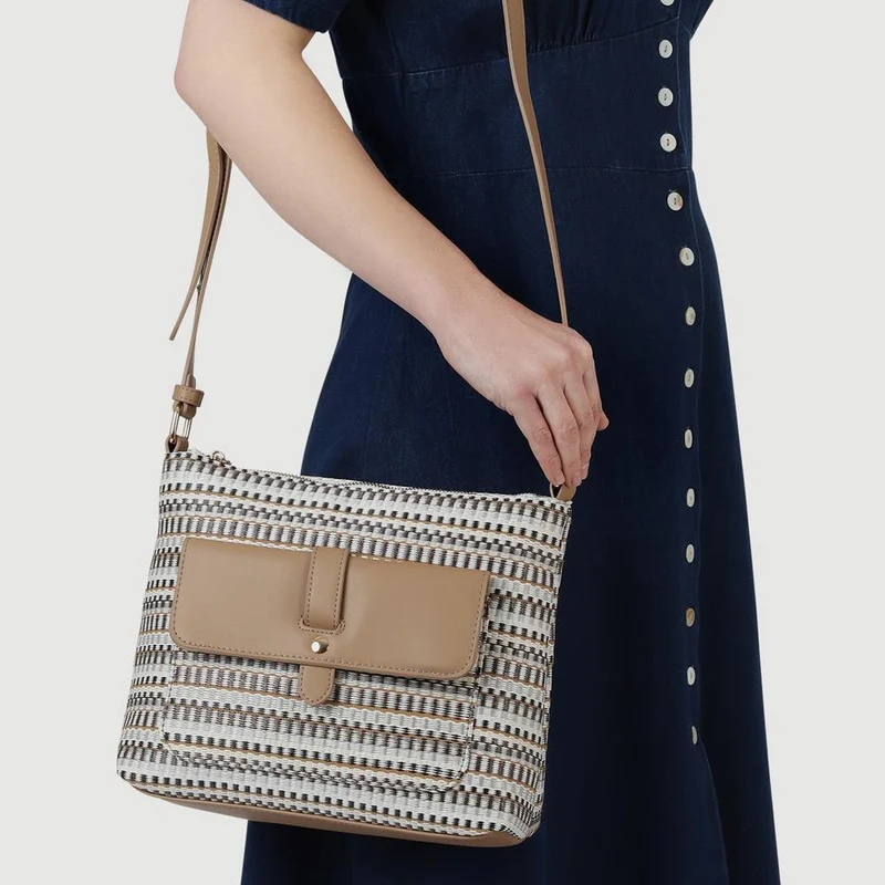 Stripey Cross-Body Bag - RIM41006 / 327 379 - Black-White