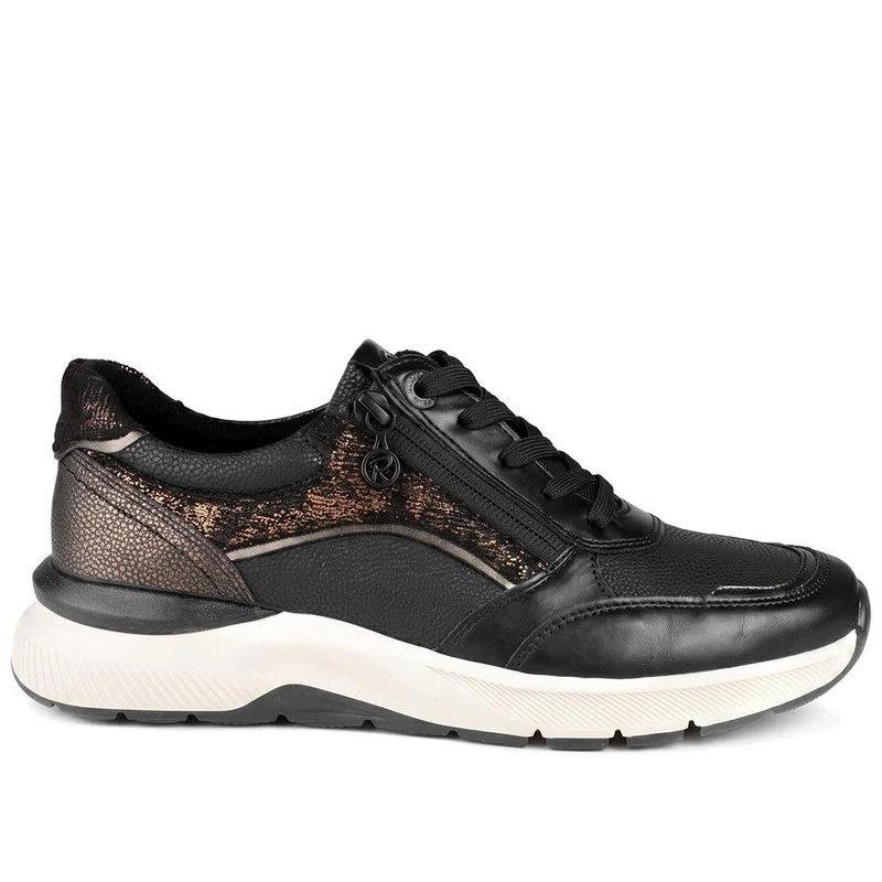 Relife Flexible Zip & Lace Trainers - RELIF44026 / 329 645 - Black