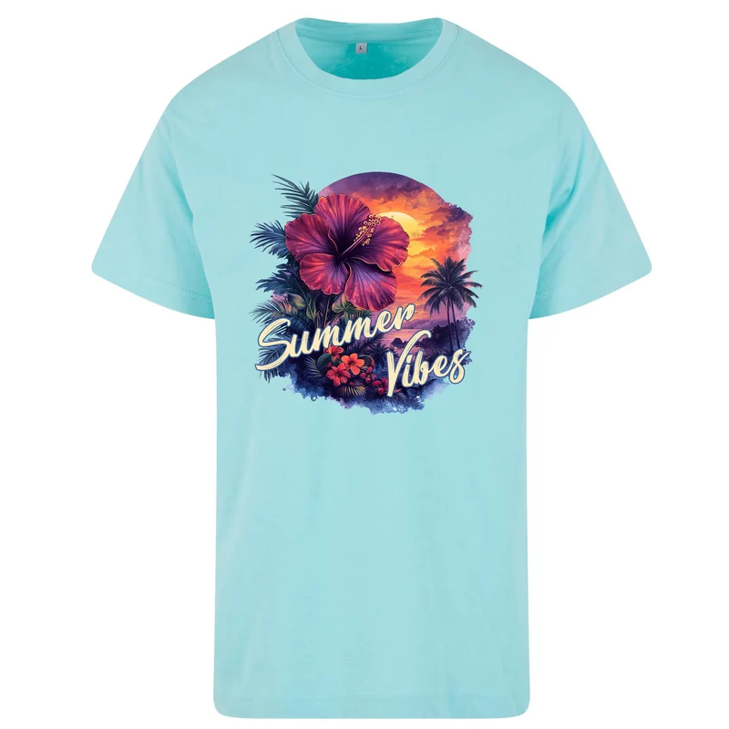 Hibiskus Summer Vibes T-Shirt – Damen Shirt mit tropischem Summer-Print
