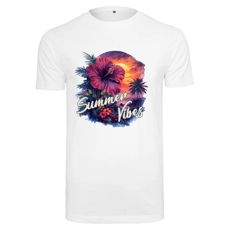 Hibiskus Summer Vibes T-Shirt – Damen Shirt mit tropischem Summer-Print
