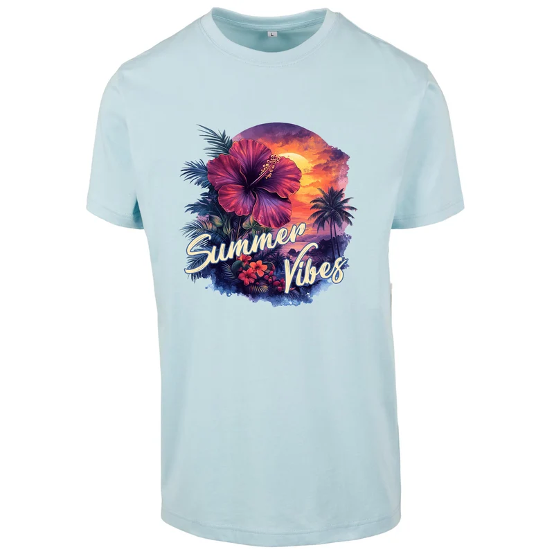 Hibiskus Summer Vibes T-Shirt – Damen Shirt mit tropischem Summer-Print