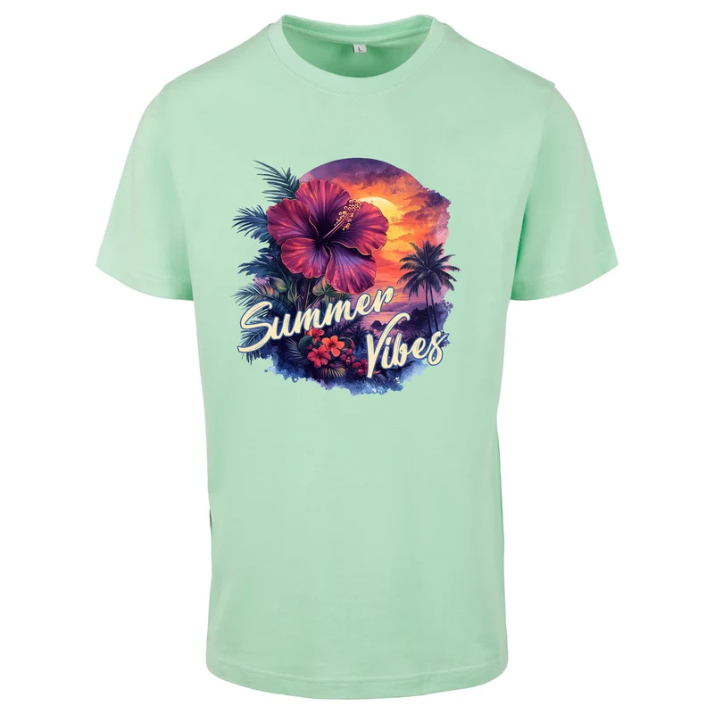 Hibiskus Summer Vibes T-Shirt – Damen Shirt mit tropischem Summer-Print